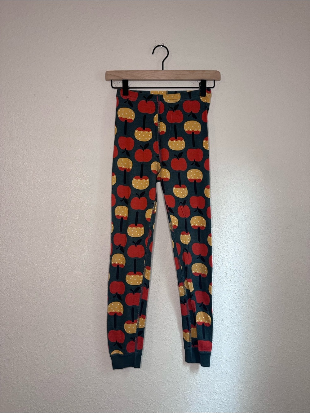 Hanna Andersson Apple Print Leggings - Green, Red & Yellow Size 10